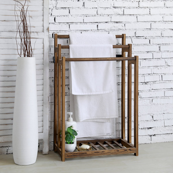 MyGift Free Standing Towel Rack with Storage Shelf & Reviews Wayfair